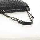 CHANEL Chain Matelasse Shoulder Bag Leather Black Silver CC Auth BA7297V-7