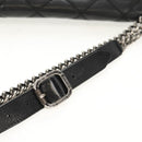 CHANEL Chain Matelasse Shoulder Bag Leather Black Silver CC Auth BA7297V-8