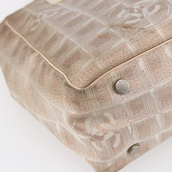 CHANEL New Travel Line Tote Bag Nylon Pink CC Auth BA7298