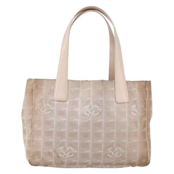 CHANEL New Travel Line Tote Bag Nylon Pink CC Auth BA7298