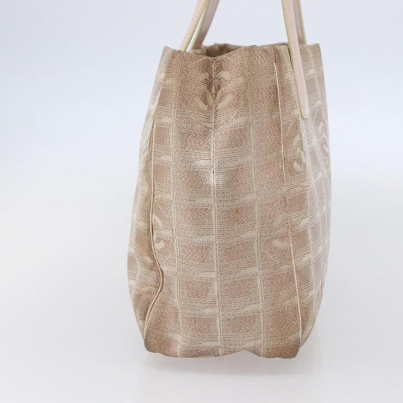 CHANEL New Travel Line Tote Bag Nylon Pink CC Auth BA7298