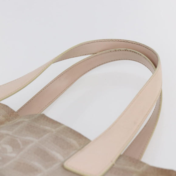 CHANEL New Travel Line Tote Bag Nylon Pink CC Auth BA7298