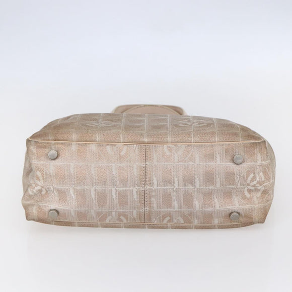 CHANEL New Travel Line Tote Bag Nylon Pink CC Auth BA7298