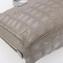 CHANEL New Travel Line Tote Bag Nylon Silver CC Auth BA7299-14