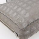 CHANEL New Travel Line Tote Bag Nylon Silver CC Auth BA7299-16