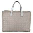 CHANEL New Travel Line Tote Bag Nylon Silver CC Auth BA7299-13