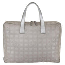 CHANEL New Travel Line Tote Bag Nylon Silver CC Auth BA7299-2