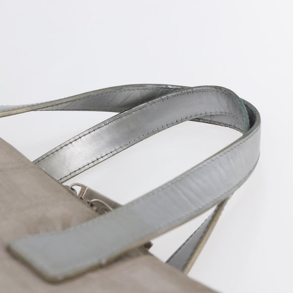 CHANEL New Travel Line Tote Bag Nylon Silver CC Auth BA7299