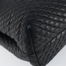 BALLY Hand Bag Leather Black Gold Auth BA7301-14