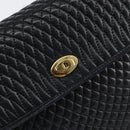 BALLY Hand Bag Leather Black Gold Auth BA7301-17