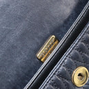 BALLY Hand Bag Leather Black Gold Auth BA7301-18