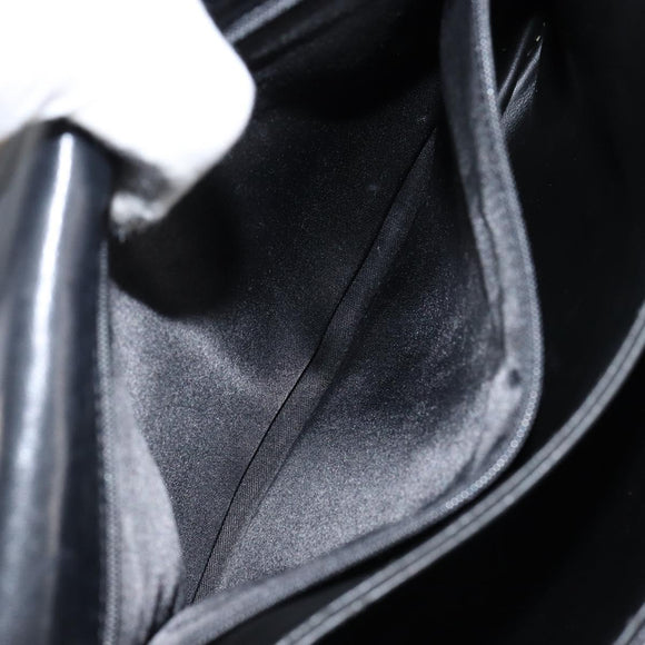 BALLY Hand Bag Leather Black Gold Auth BA7301