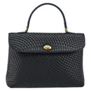 BALLY Hand Bag Leather Black Gold Auth BA7301-13