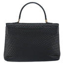 BALLY Hand Bag Leather Black Gold Auth BA7301-2