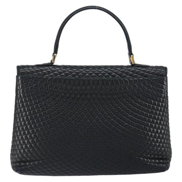 BALLY Hand Bag Leather Black Gold Auth BA7301 - 0