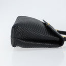 BALLY Hand Bag Leather Black Gold Auth BA7301-3