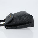 BALLY Hand Bag Leather Black Gold Auth BA7301-4