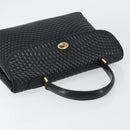 BALLY Hand Bag Leather Black Gold Auth BA7301-6