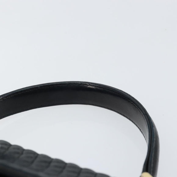 BALLY Hand Bag Leather Black Gold Auth BA7301