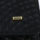 BALLY Chain Shoulder Bag Leather Black Gold Auth BA7302-17
