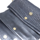 BALLY Chain Shoulder Bag Leather Black Gold Auth BA7302-10