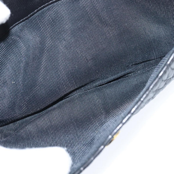 BALLY Chain Shoulder Bag Leather Black Gold Auth BA7302