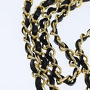 BALLY Chain Shoulder Bag Leather Black Gold Auth BA7302-8