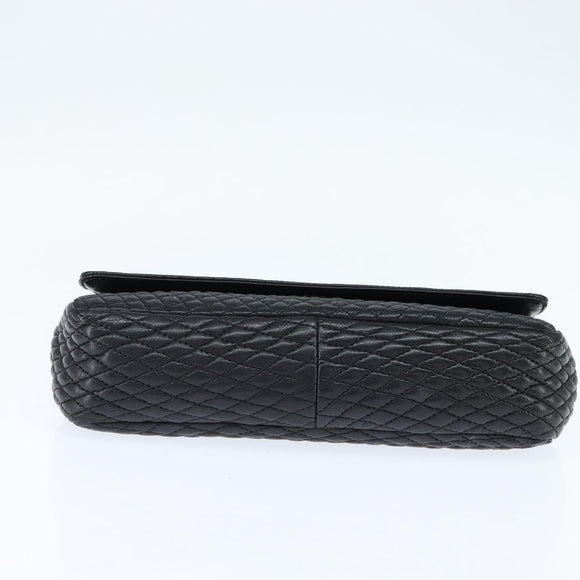 BALLY Chain Shoulder Bag Leather Black Gold Auth BA7302