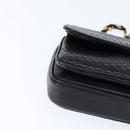 BALLY Chain Shoulder Bag Leather Black Gold Auth BA7303-14