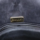 BALLY Chain Shoulder Bag Leather Black Gold Auth BA7303-18