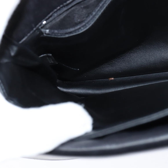 BALLY Chain Shoulder Bag Leather Black Gold Auth BA7303