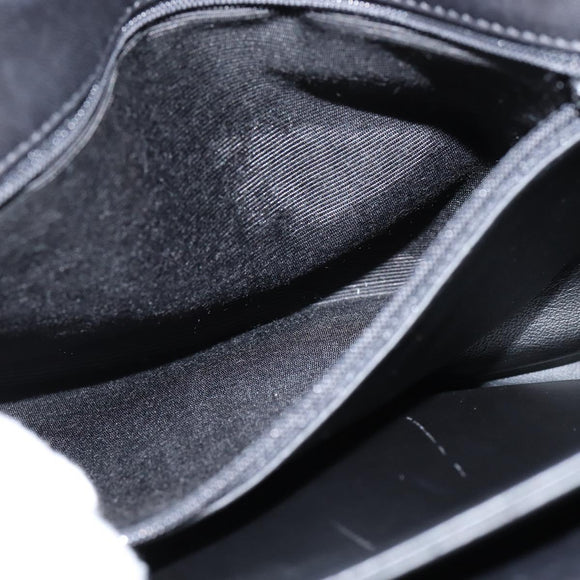 BALLY Chain Shoulder Bag Leather Black Gold Auth BA7303