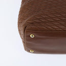 BALLY Tote Bag Leather Brown Gold Auth BA7304-15