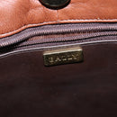 BALLY Tote Bag Leather Brown Gold Auth BA7304-10