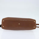 BALLY Tote Bag Leather Brown Gold Auth BA7304-5