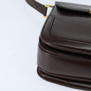 BALLY Shoulder Bag Leather Brown Gold Auth BA7305-14