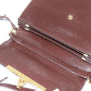 BALLY Shoulder Bag Leather Brown Gold Auth BA7305-10
