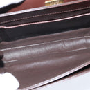 BALLY Shoulder Bag Leather Brown Gold Auth BA7305-11