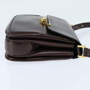 BALLY Shoulder Bag Leather Brown Gold Auth BA7305-4