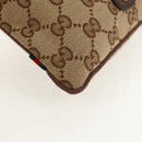 GUCCI GG Canvas Web Sherry Line Drawstring Pouch Beige Gold Auth BA7306M-10