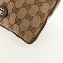 GUCCI GG Canvas Web Sherry Line Drawstring Pouch Beige Gold Auth BA7306M-11