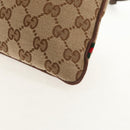 GUCCI GG Canvas Web Sherry Line Drawstring Pouch Beige Gold Auth BA7306M-13