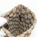 GUCCI GG Canvas Web Sherry Line Drawstring Pouch Beige Gold Auth BA7306M-17