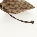 GUCCI GG Canvas Web Sherry Line Drawstring Pouch Beige Gold Auth BA7306M-8