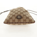 GUCCI GG Canvas Web Sherry Line Drawstring Pouch Beige Gold Auth BA7306M-9