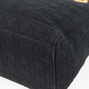 Christian Dior Canage Hand Bag Nylon Black Gold Auth BA7307-15