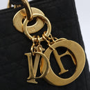 Christian Dior Canage Hand Bag Nylon Black Gold Auth BA7307-18