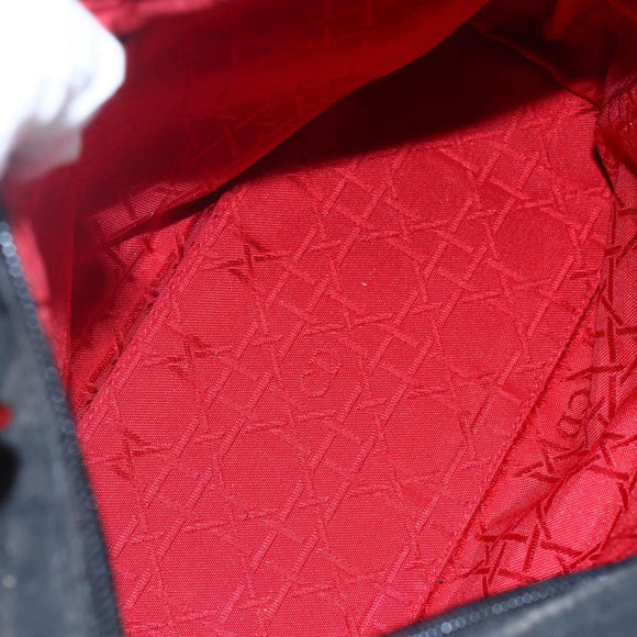 Christian Dior Canage Hand Bag Nylon Black Gold Auth BA7307