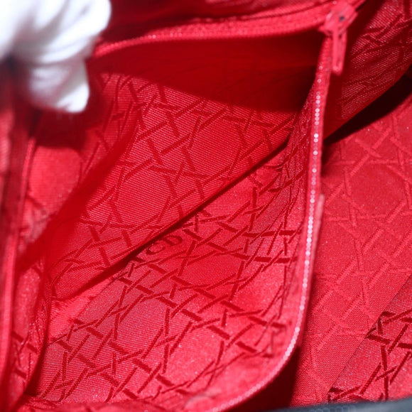 Christian Dior Canage Hand Bag Nylon Black Gold Auth BA7307