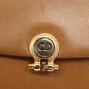 Christian Dior Chain Shoulder Bag Leather Beige Gold Auth BA7308-17